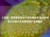 工信部：培育更多低空产业头部企业 促进形成多元化接力式金融创新产品和服务