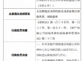 天安财险杭州中心支公司被罚10万元：因未按照规定使用经批准或者备案的保险条款、保险费率