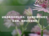 证监会机构司司长申兵：正在制定修订短线交易规则、程序化交易规则