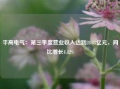 平高电气：第三季度营业收入达到28.43亿元，同比增长8.42%