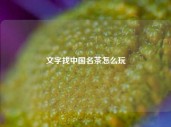 文字找中国名茶怎么玩