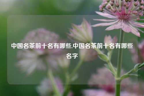 中国名茶前十名有哪些,中国名茶前十名有哪些名字