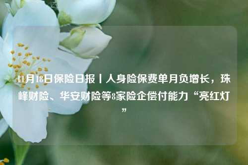 11月18日保险日报丨人身险保费单月负增长，珠峰财险、华安财险等8家险企偿付能力“亮红灯”