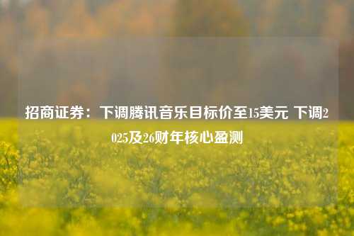 招商证券：下调腾讯音乐目标价至15美元 下调2025及26财年核心盈测