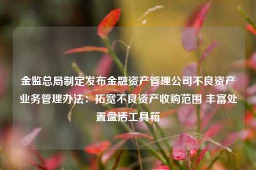 金监总局制定发布金融资产管理公司不良资产业务管理办法：拓宽不良资产收购范围 丰富处置盘活工具箱