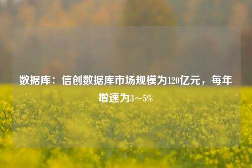 数据库：信创数据库市场规模为120亿元，每年增速为3~5%