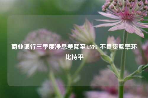 商业银行三季度净息差降至1.53% 不良贷款率环比持平