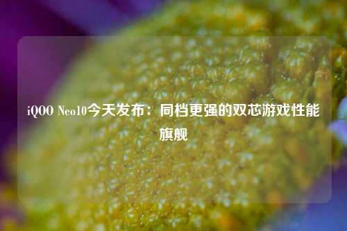 iQOO Neo10今天发布：同档更强的双芯游戏性能旗舰