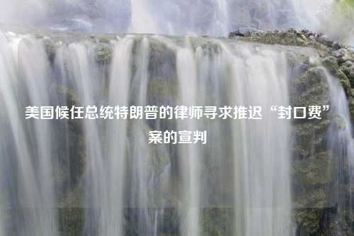 美国候任总统特朗普的律师寻求推迟“封口费”案的宣判