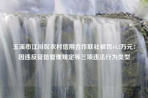 玉溪市江川区农村信用合作联社被罚44.2万元：因违反征信管理规定等三项违法行为类型